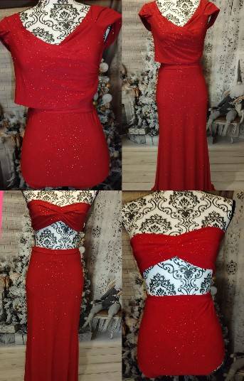 Une tenue rouge paillettes en 4 pièces, donc du choix pour créer votre ensemble - Taille M/L