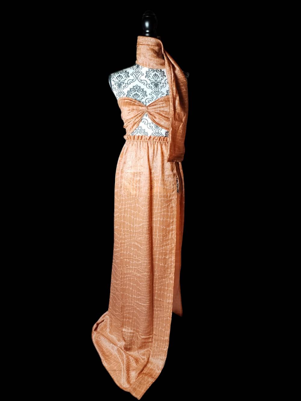 Ensemble HAVANNE 3 pièces ( jupe , bandeau , châle ) . TAILLE UNIQUE POUVANT ALLER DU 36 AU 40 